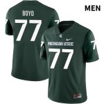 Men's Michigan State Spartans NCAA #77 Ethan Boyd Green NIL 2022 Authentic Nike Stitched College Football Jersey TP32U47JT